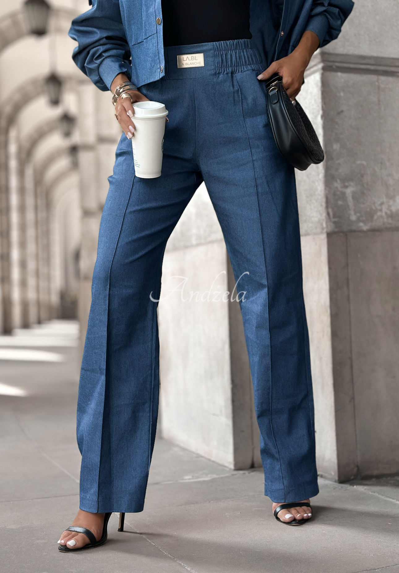 Jeanshose wide leg Real Success dunkelblau