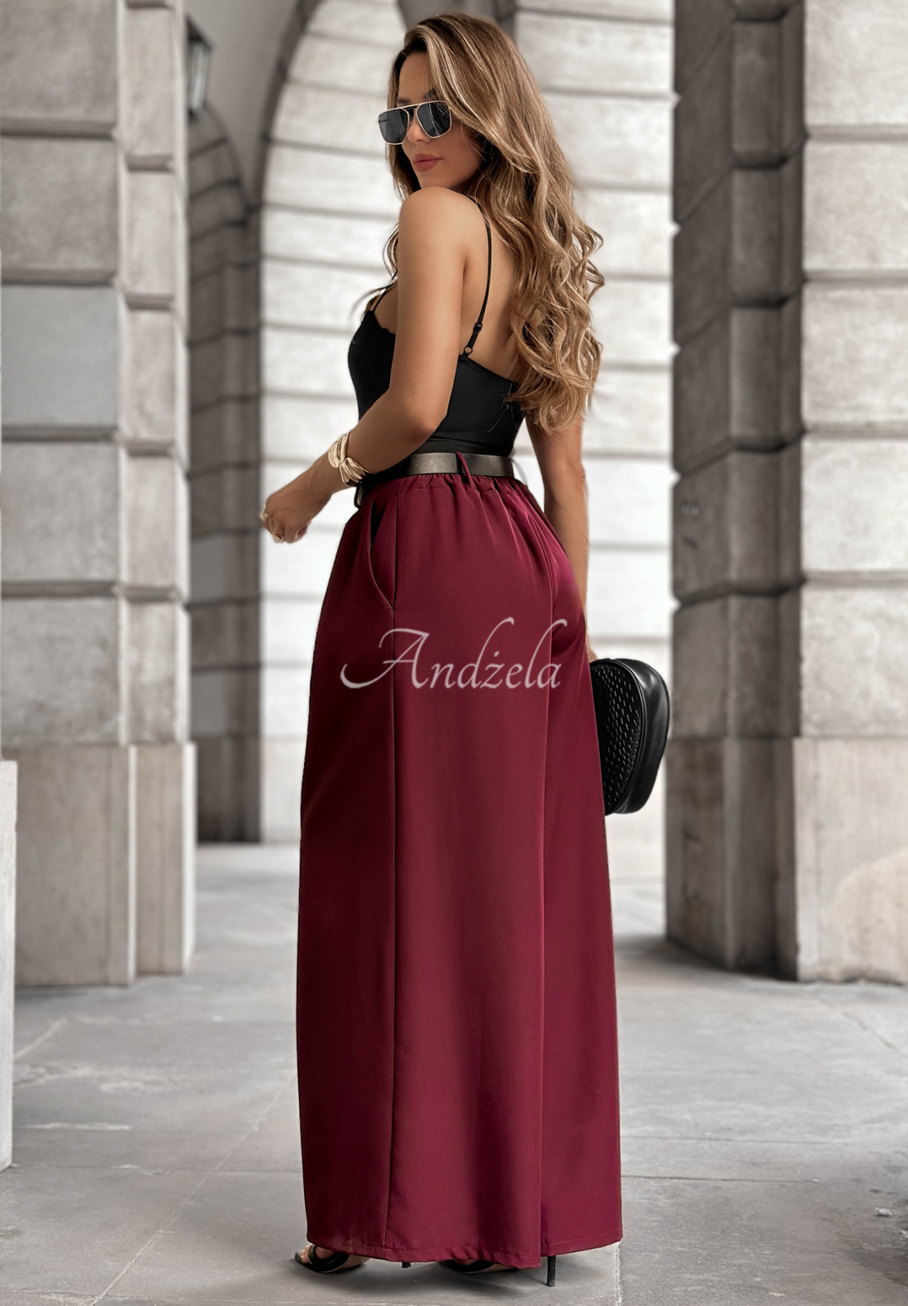 Stoffhose wide leg Take A Breath Burgund
