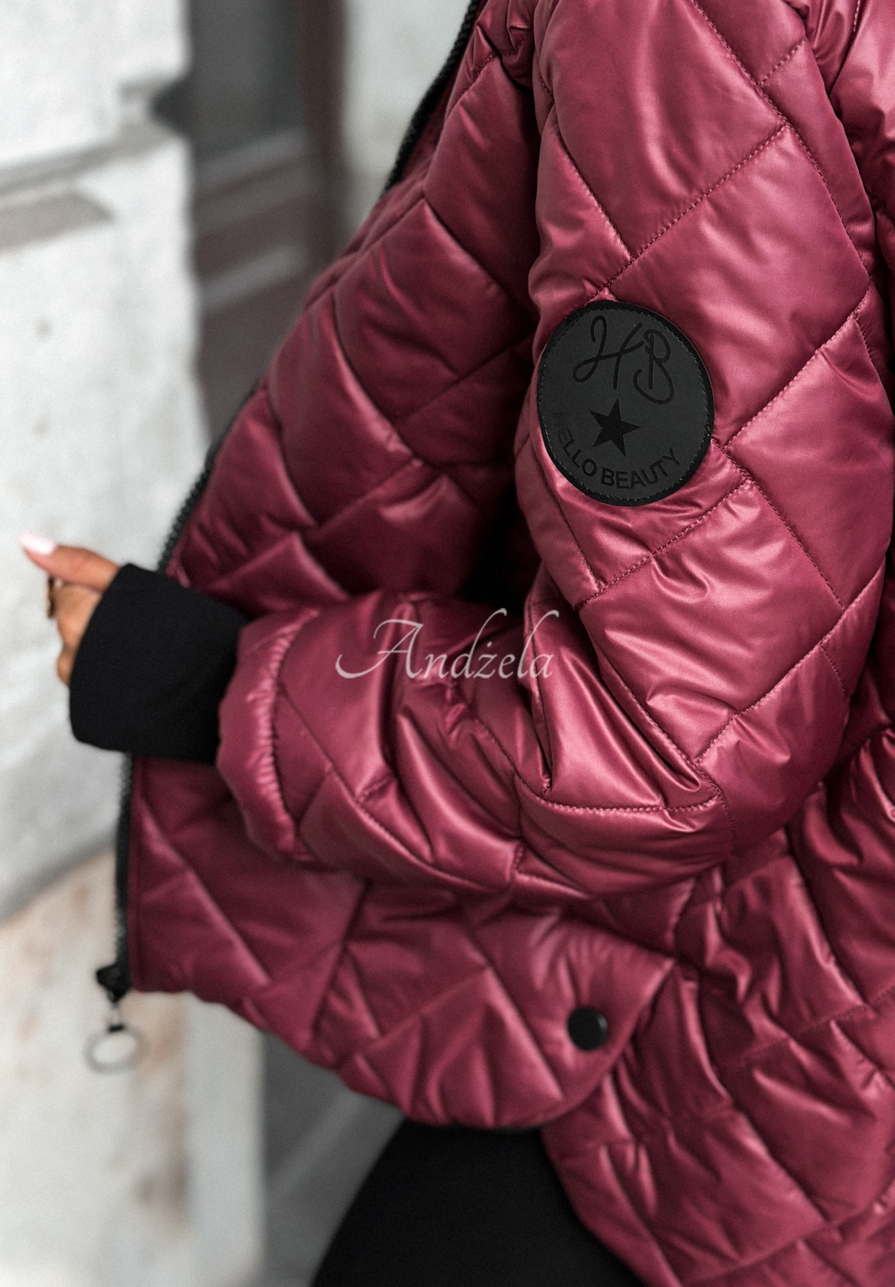 Steppjacke mit Kapuze Just The Wind Burgunderrot
