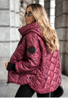 Pikowana Jacke z kapturem Just The Wind Burgunderrot