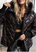 Pikowana Jacke z kapturem Just The Wind Schokoladenbraun