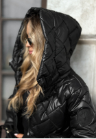 Pikowana Jacke z kapturem Just The Wind Schwarz