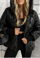 Pikowana Jacke z kapturem Just The Wind Schwarz