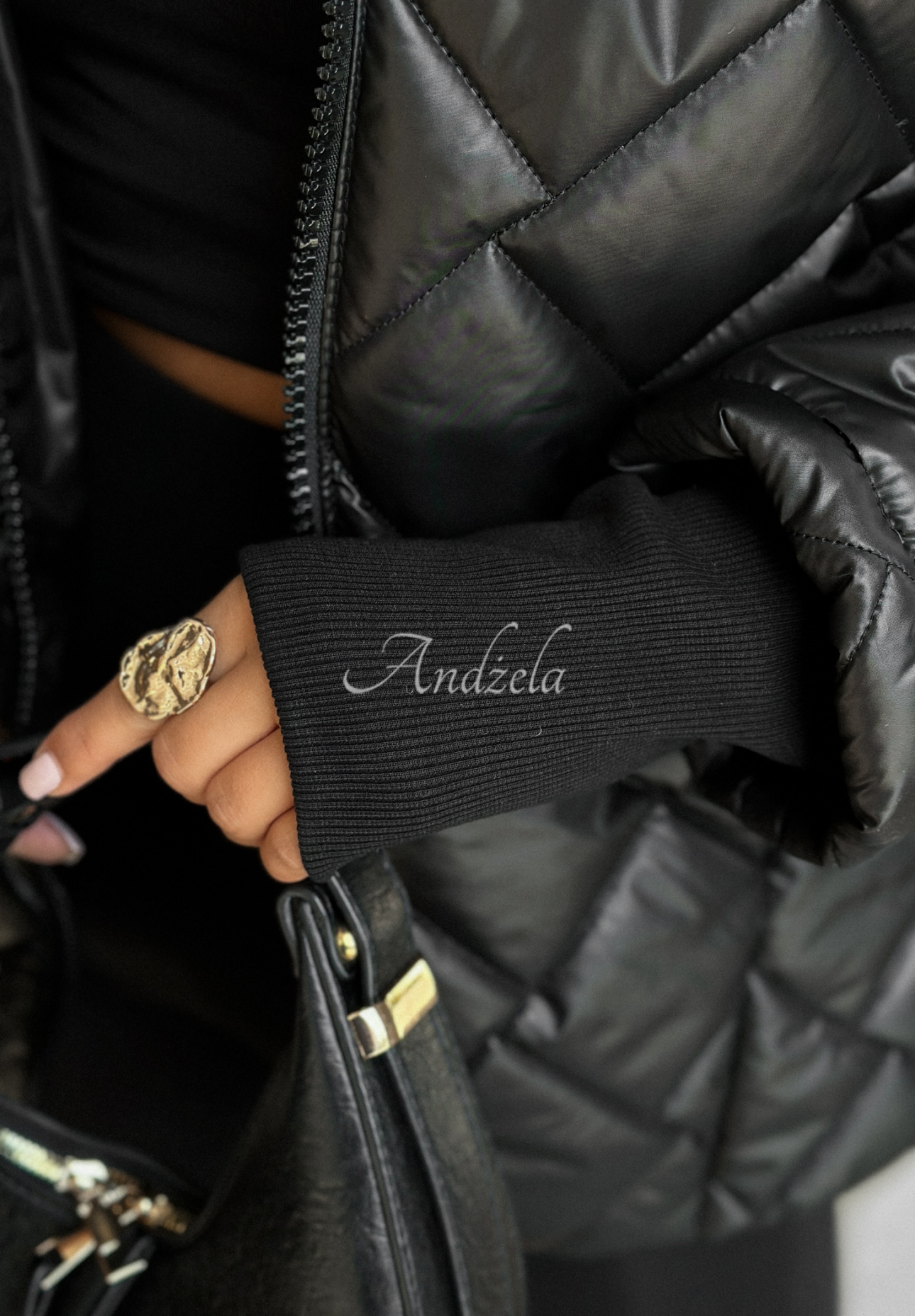 Steppjacke mit Kapuze Just The Wind Schwarz