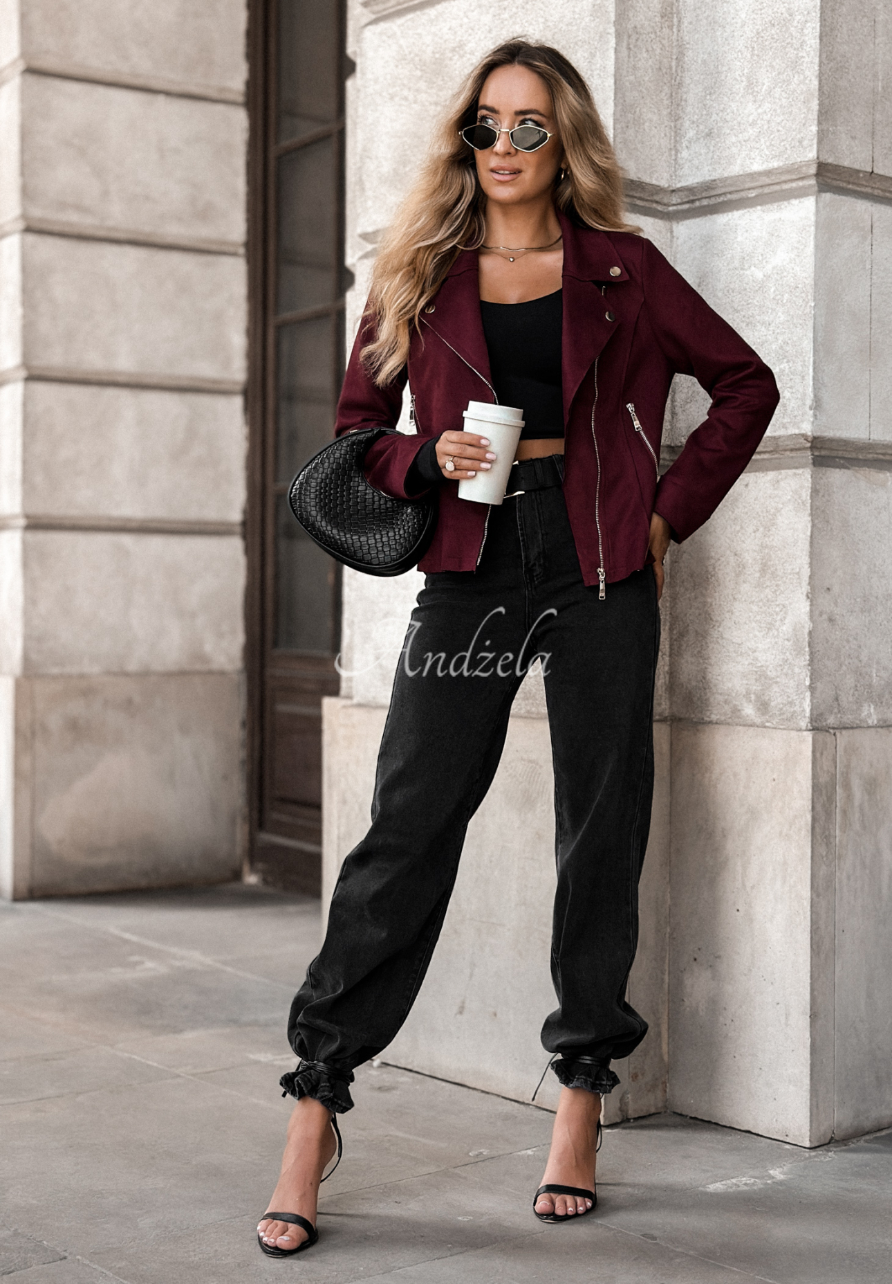 Savage burgundy suede ramon jacket