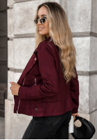 Zamszowa Jacke Bikerjacke Savage Burgunderrot