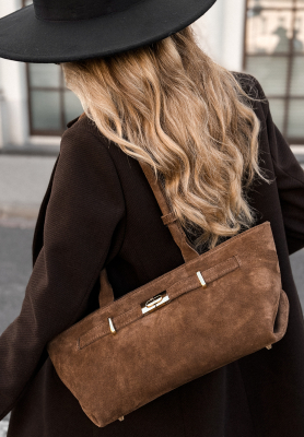 Wildlederhandtasche That Thought Beige