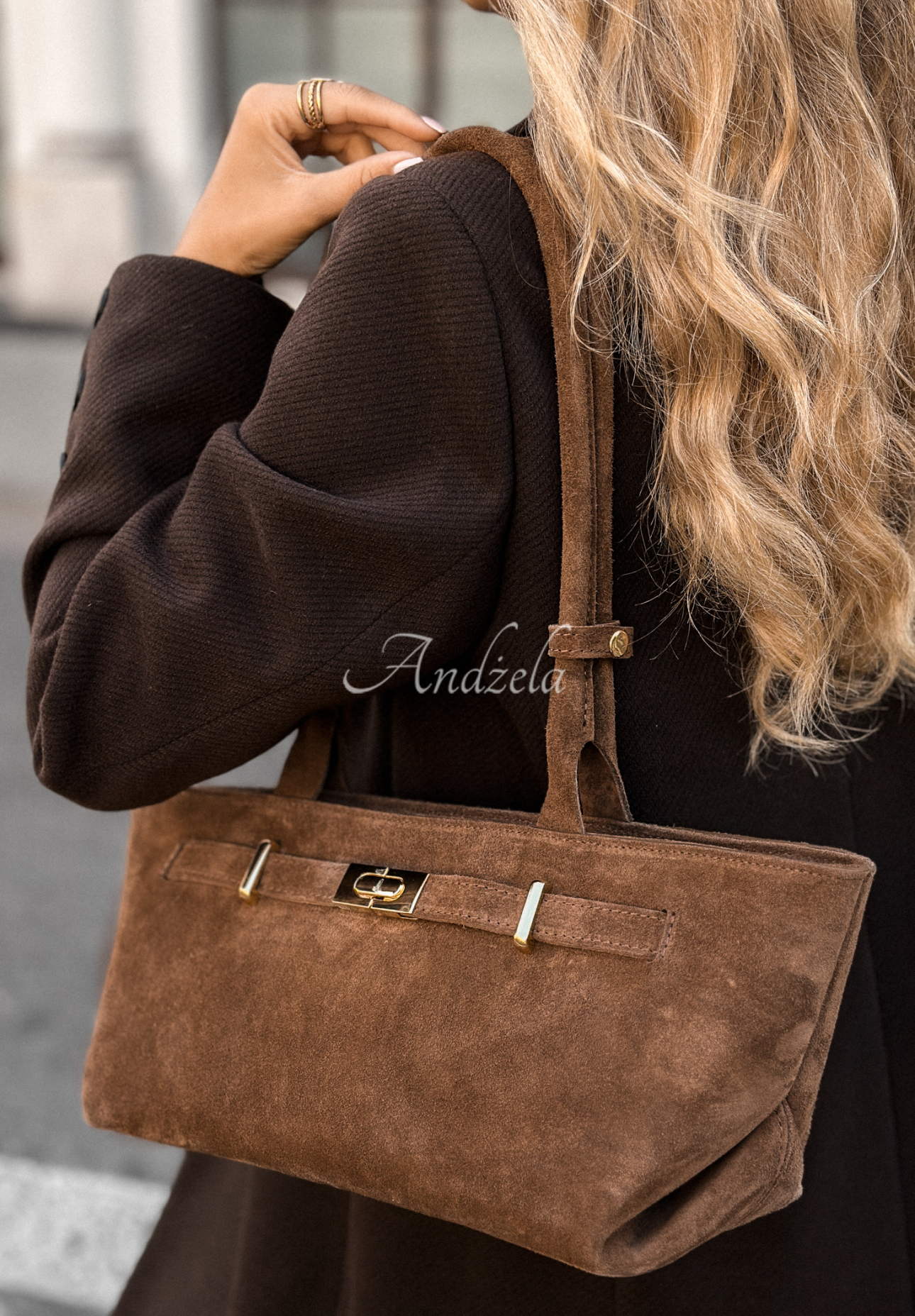 Wildlederhandtasche That Thought Beige