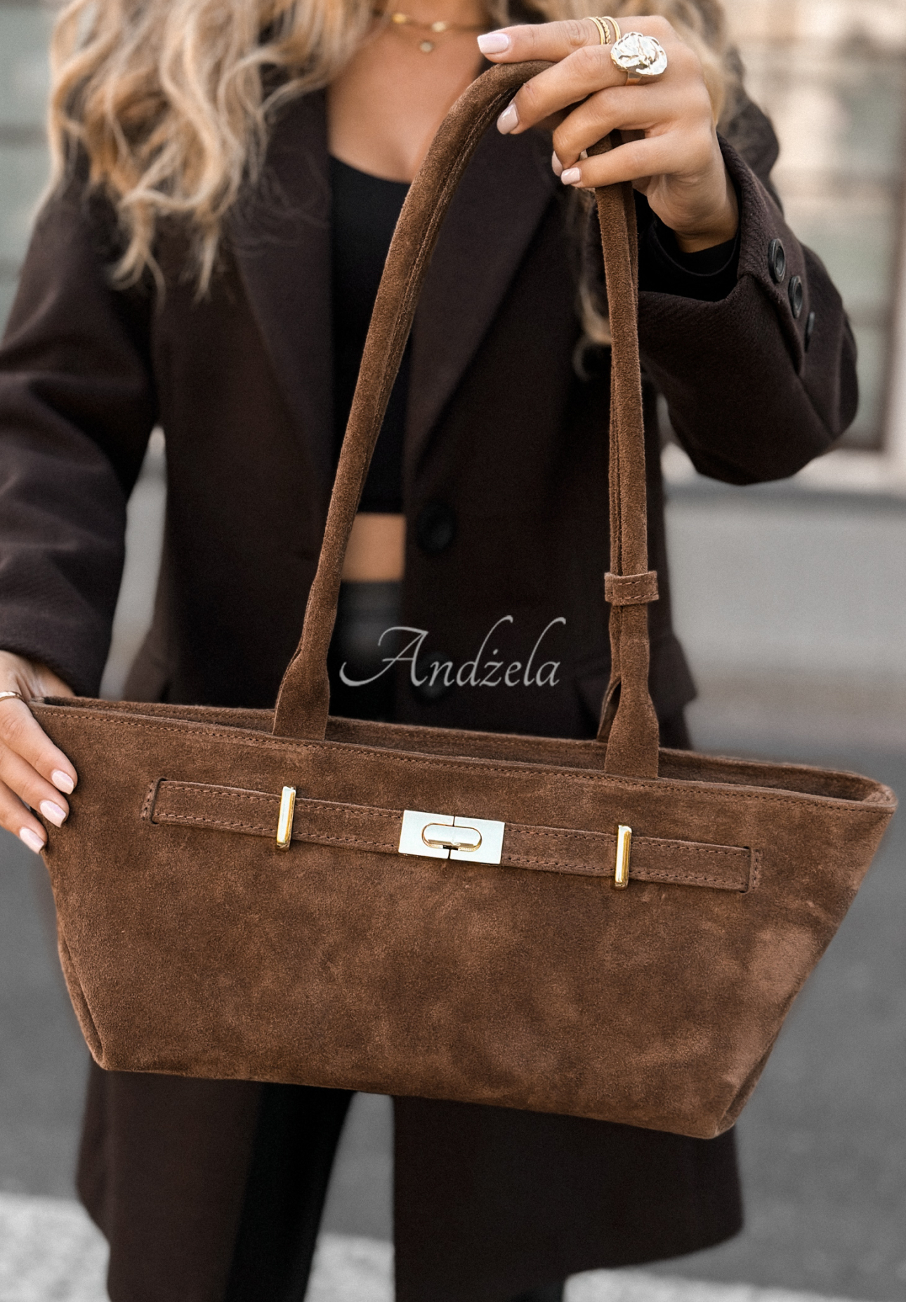 Wildlederhandtasche That Thought Beige