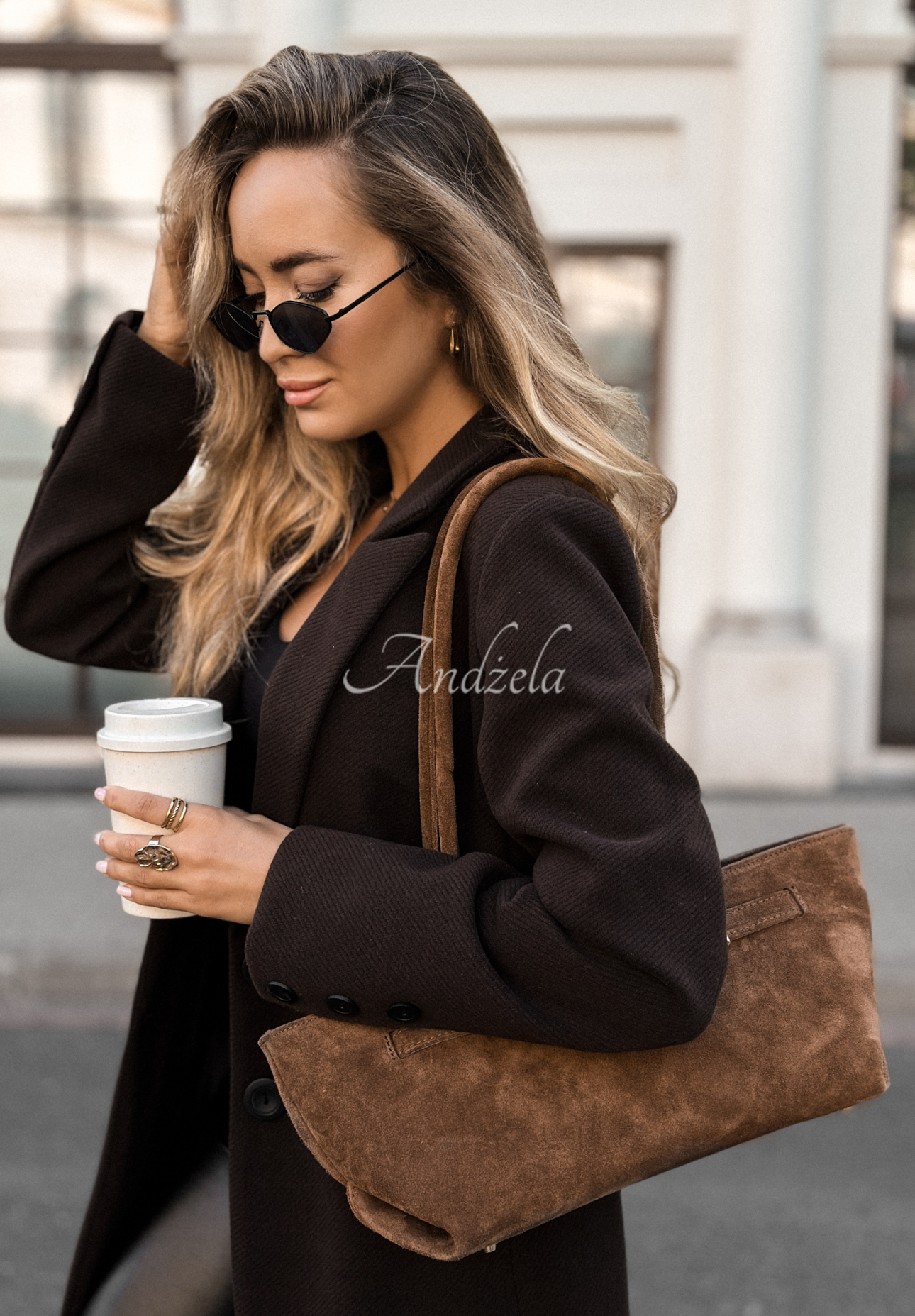 Wildlederhandtasche That Thought Beige