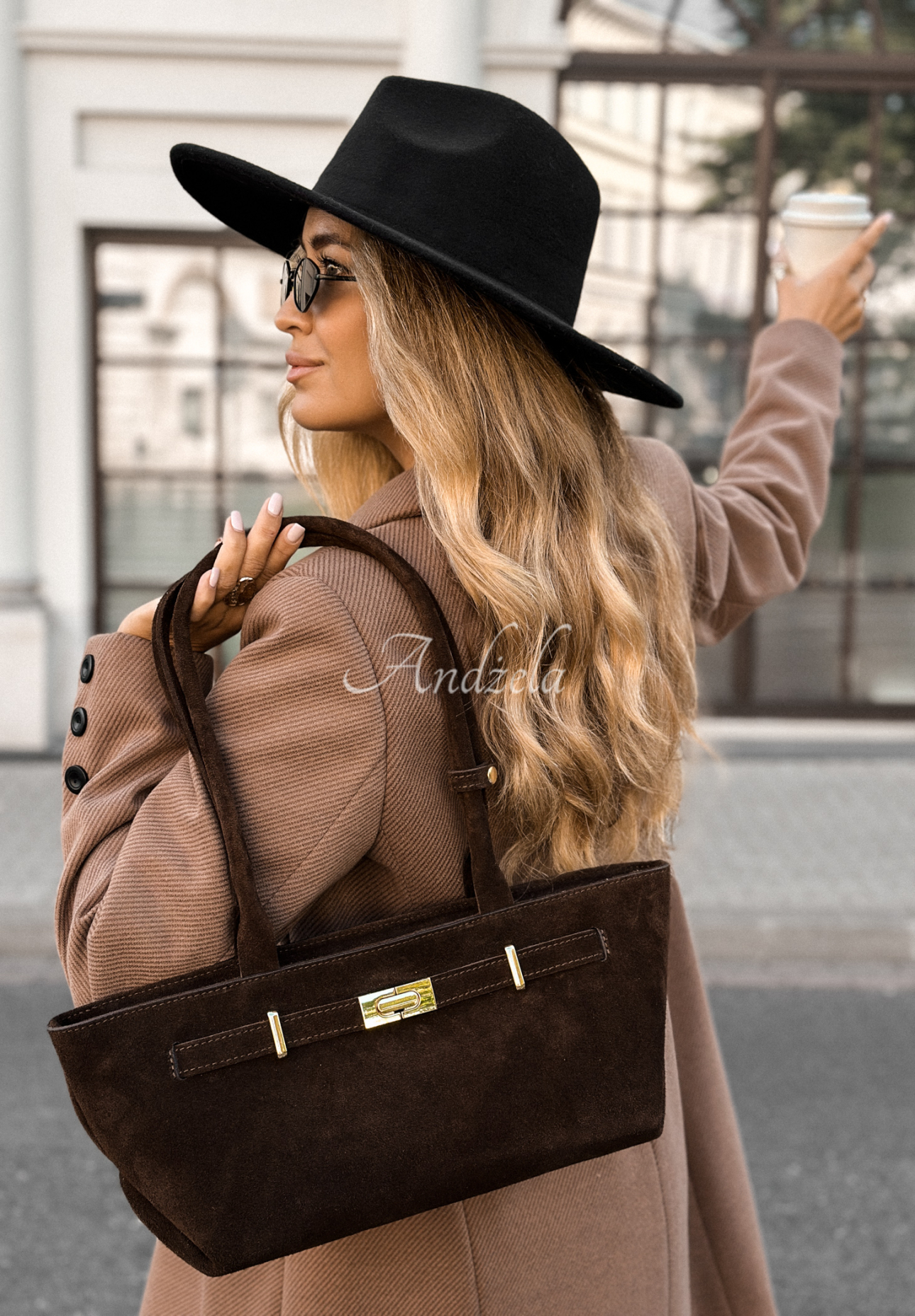 Wildlederhandtasche That Thought Schokoladenbraun