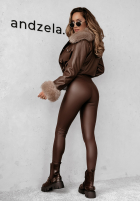 Skórzane legginsy Veridian II czekoladowe