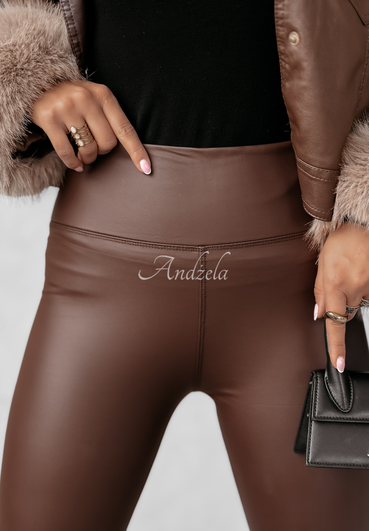Lederleggings Veridian II Schokoladenbraun