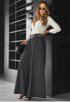 Material Hose wide leg Need Coffee grafitowe