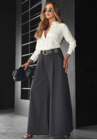 Material Hose wide leg Need Coffee grafitowe