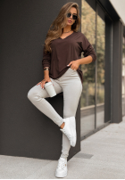 Bluse z dekoltem w serek Lucky Dream Schokoladenbraun