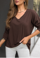 Bluse z dekoltem w serek Lucky Dream Schokoladenbraun