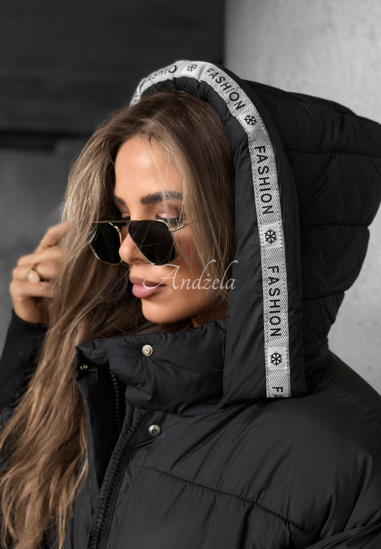 Steppjacke mit Streifen Just Guessing Schwarz