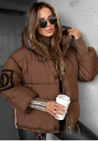 Pikowana Jacke Mit Muster Just Guessing Schokoladenbraun