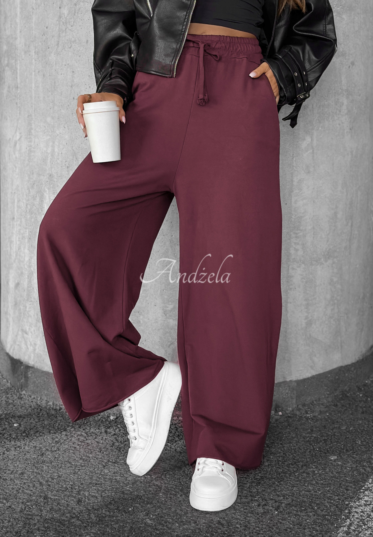 Stoffhose wide leg Trust The Moment Burgund