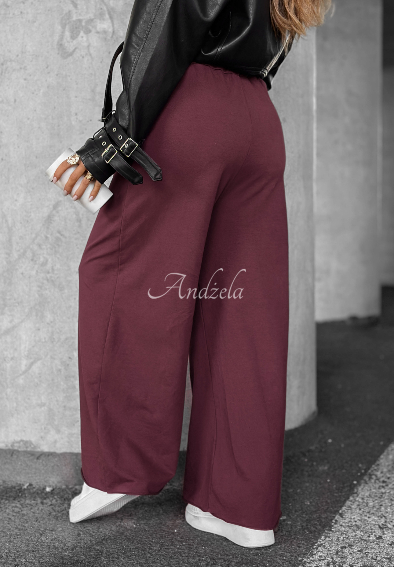 Stoffhose wide leg Trust The Moment Burgund
