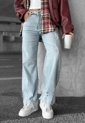 Jeanshose mit Abschürfungen Unavailable Blau