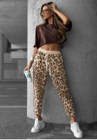 Hose dresowe w panterkę Under Control Beige