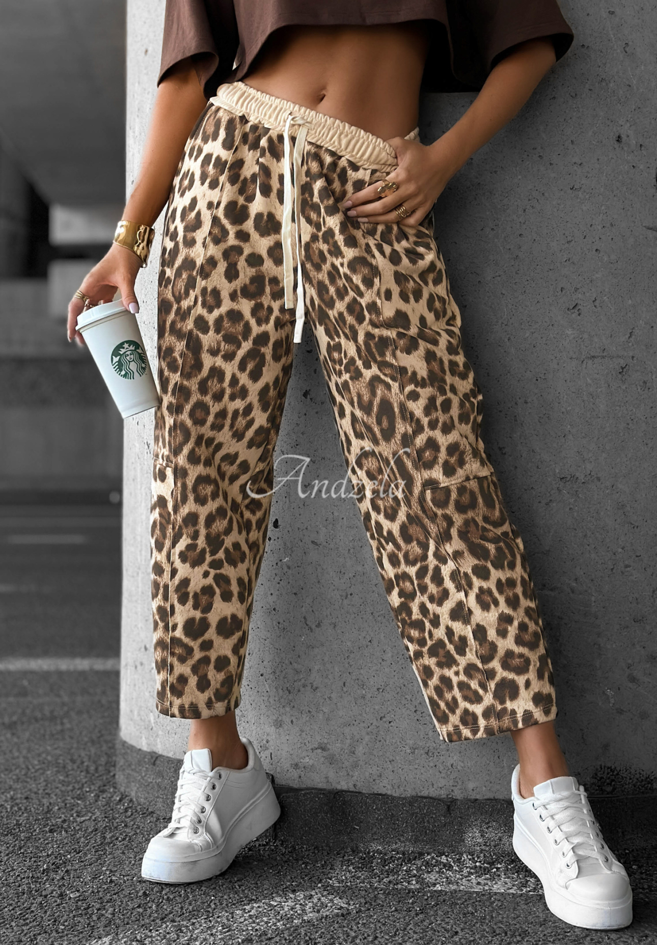 Jogginghose mit Leopardenmuster Under Control Beige