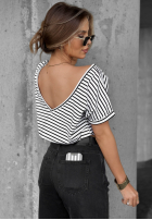 T-shirt w paski The Lines biało-czarny