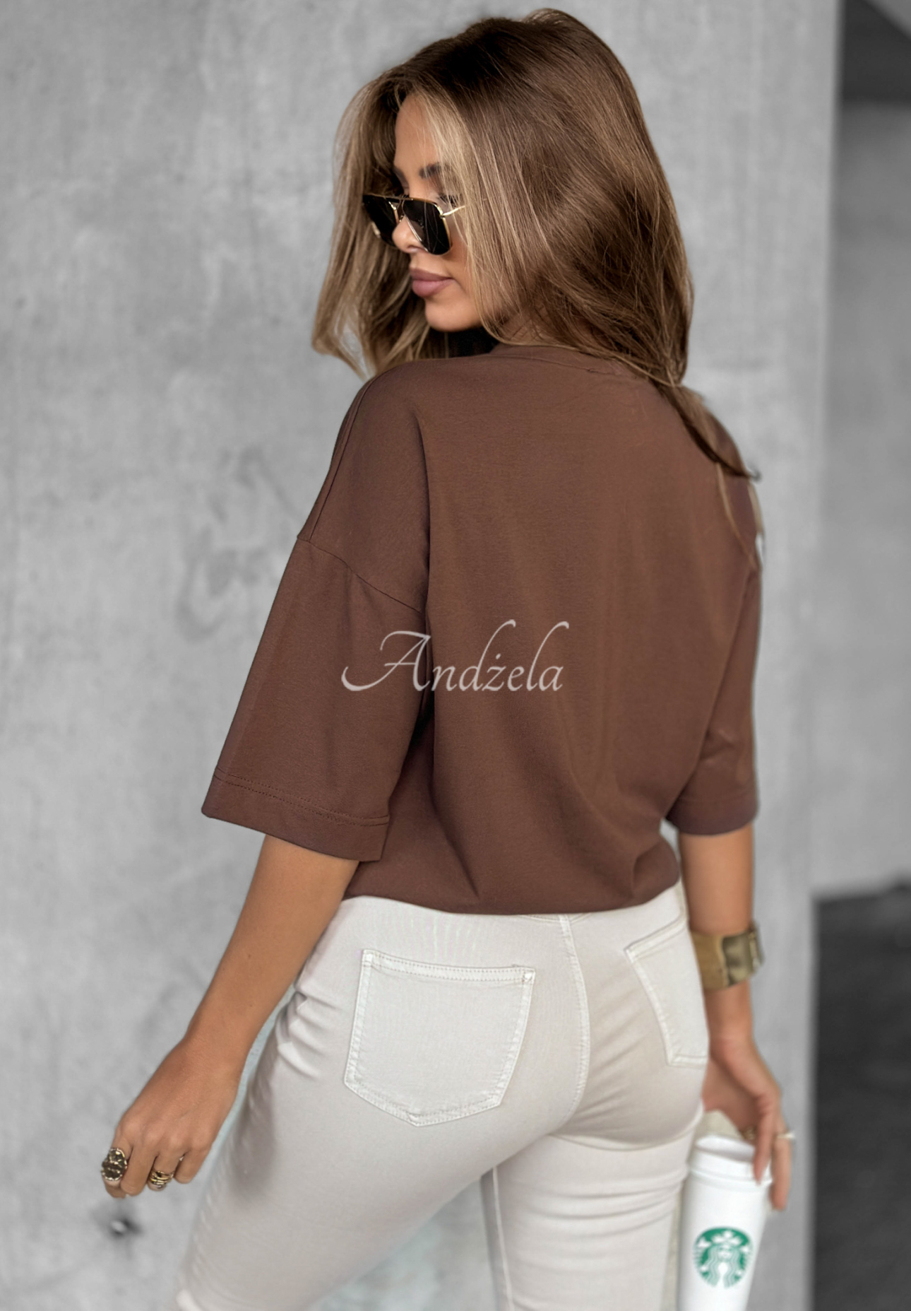 T-Shirt mit Aufdruck Reload Schokoladenbraun