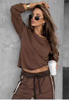 Oberteil mit Leopardenmuster Leopard Luxe Schokoladenbraun