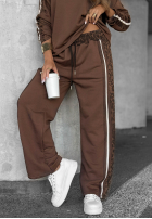 Hose dresowe w panterkę Leopard Luxe Schokoladenbraun