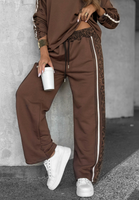 Jogginghose mit Leopardenmuster Leopard Luxe Schokoladenbraun
