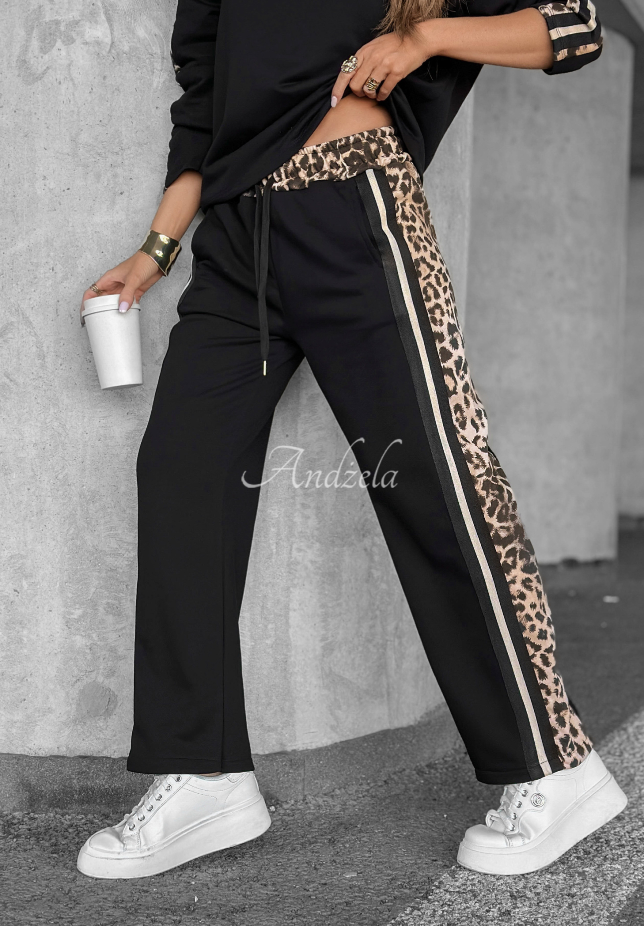 Jogginghose mit Leopardenmuster Leopard Luxe Schwarz