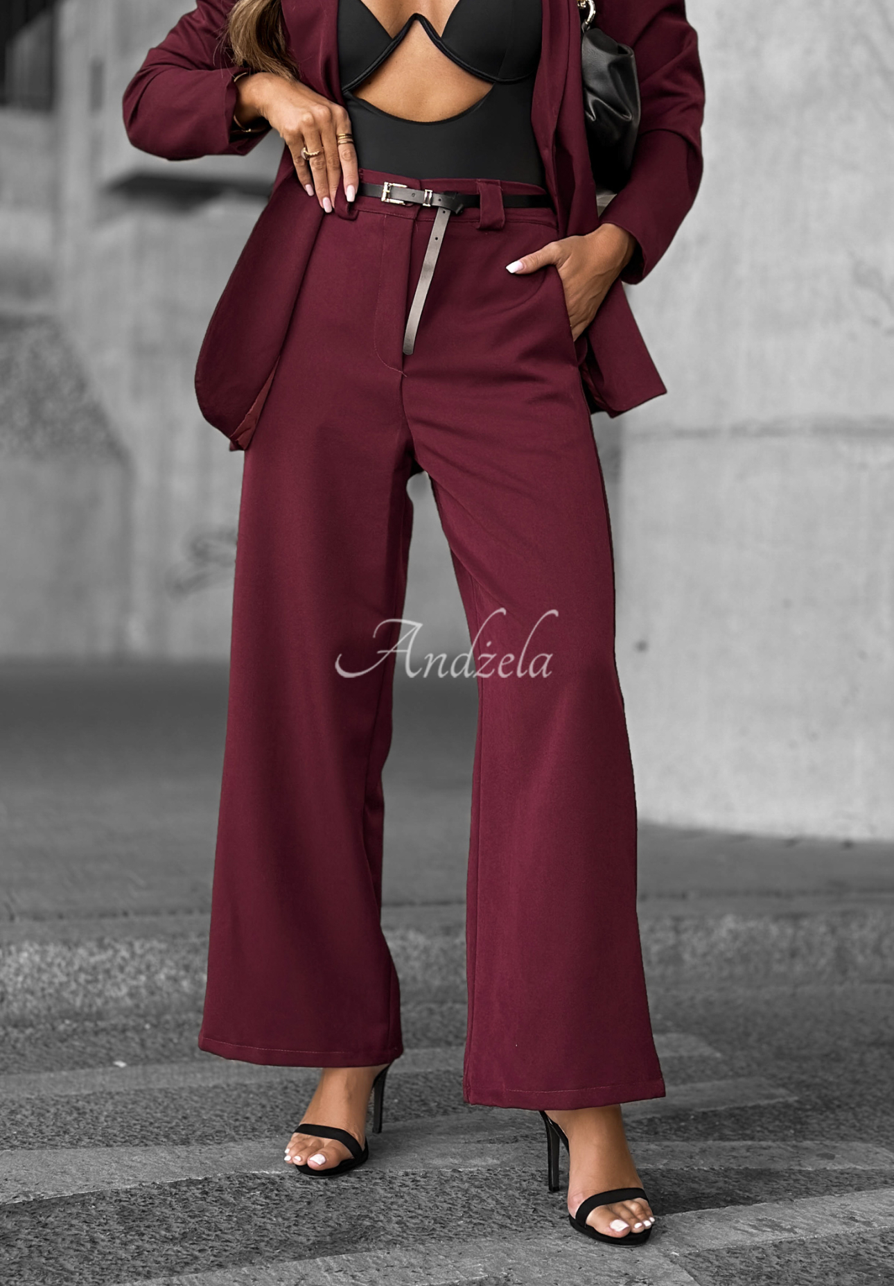 Elegante Hosen wide leg Until You Ask Burgund