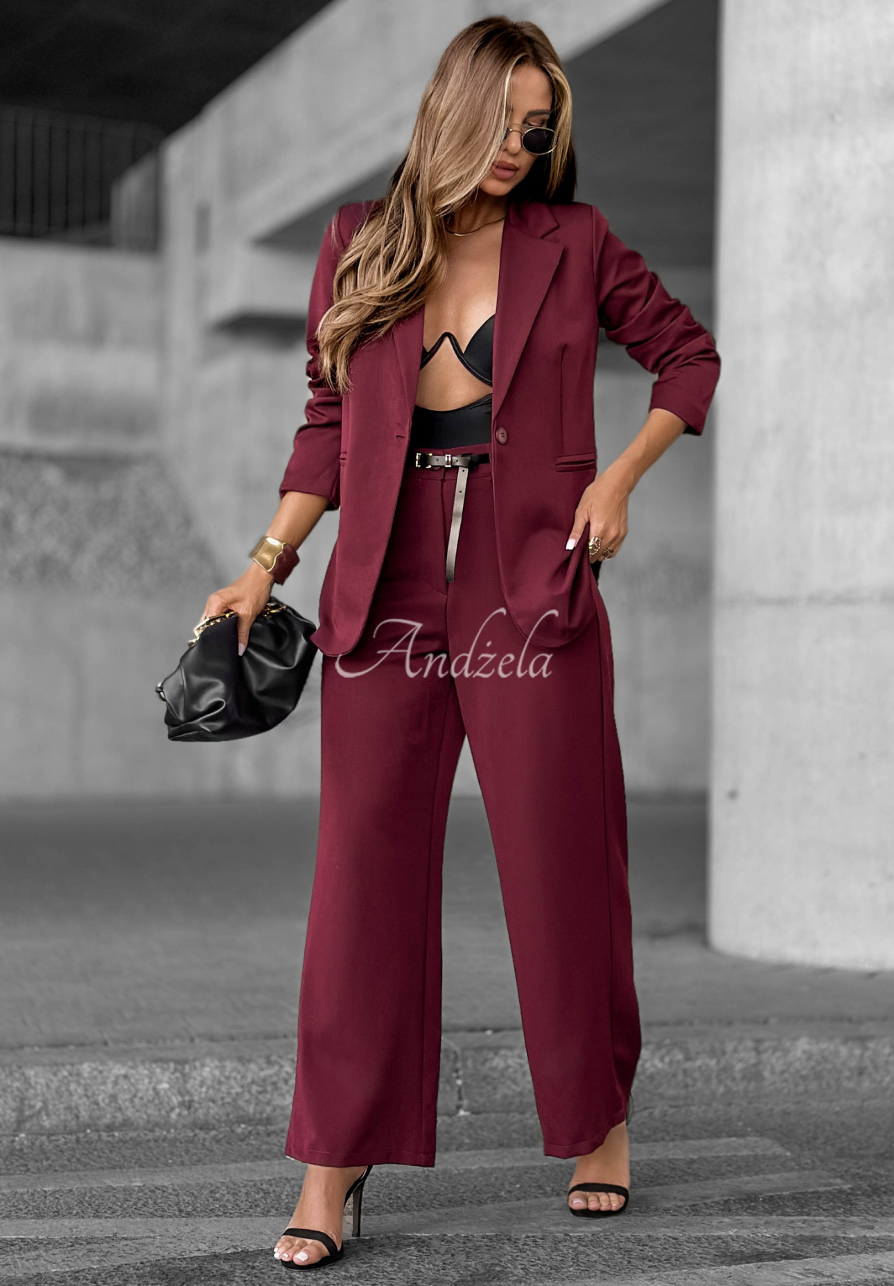 Elegante Hosen wide leg Until You Ask Burgund