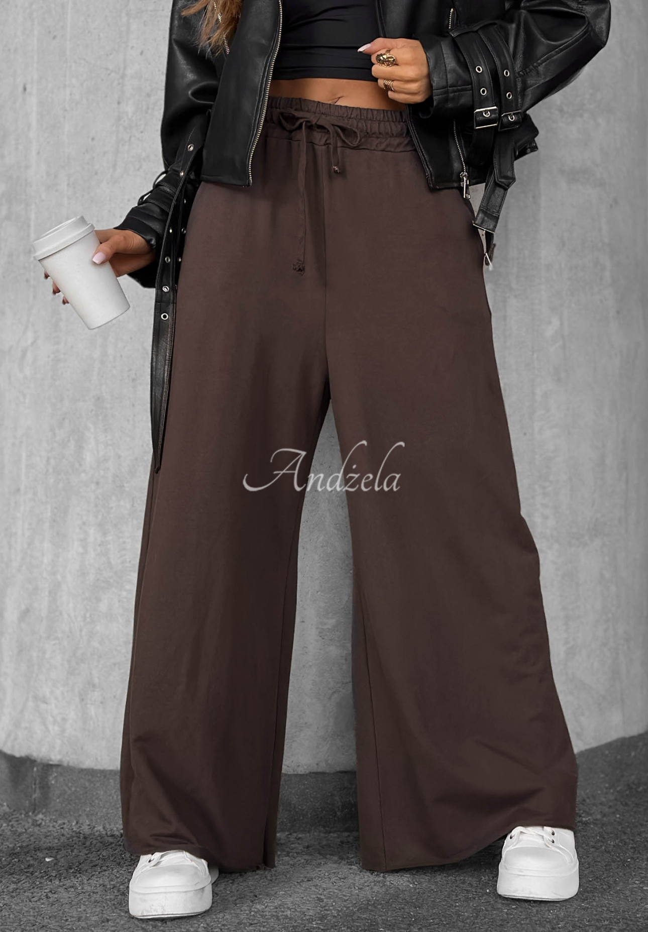 Stoffhose wide leg Trust The Moment Schokoladenbraun