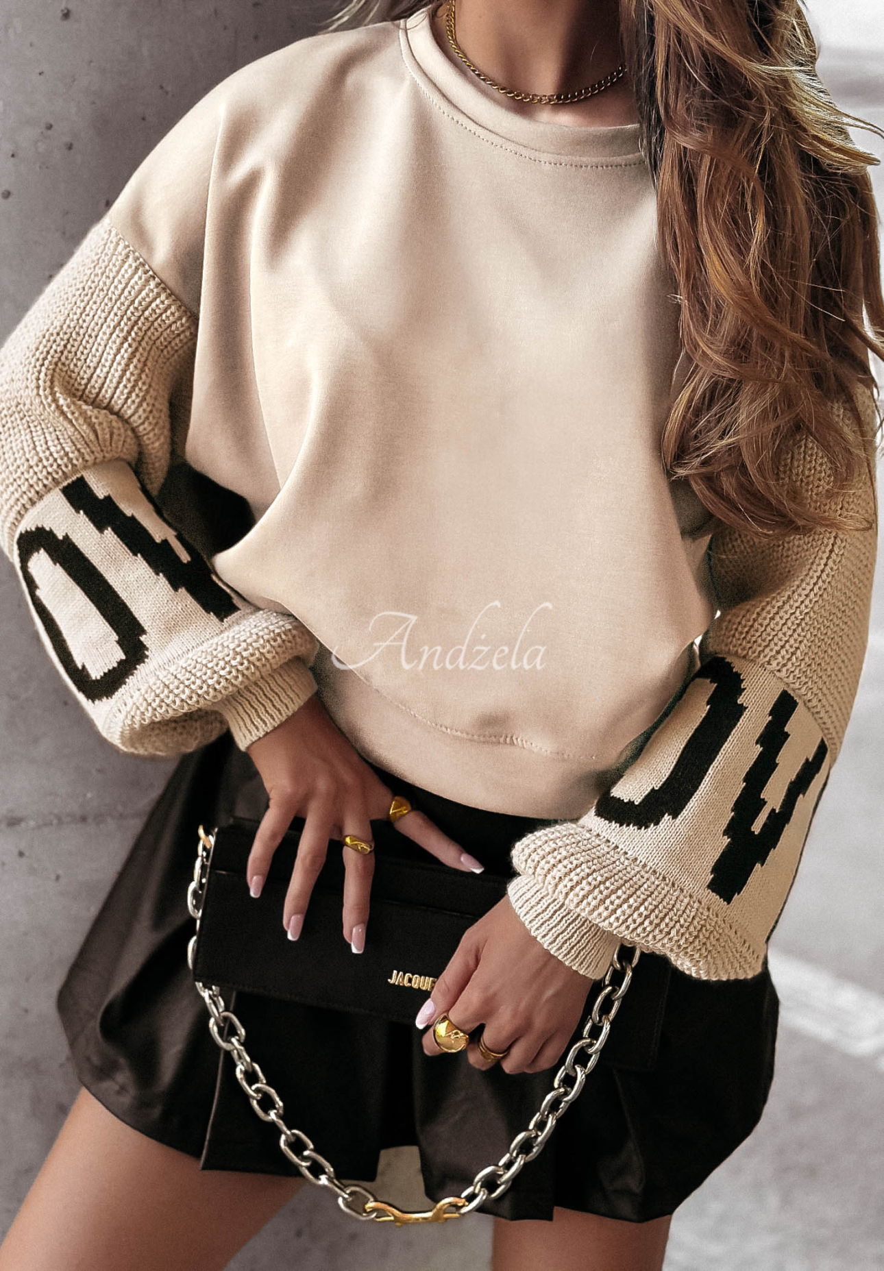 Sweatshirt Lovely Sleeves Beige