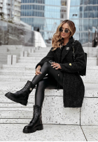 Mantel Pelz Touch Of Cold Schwarz