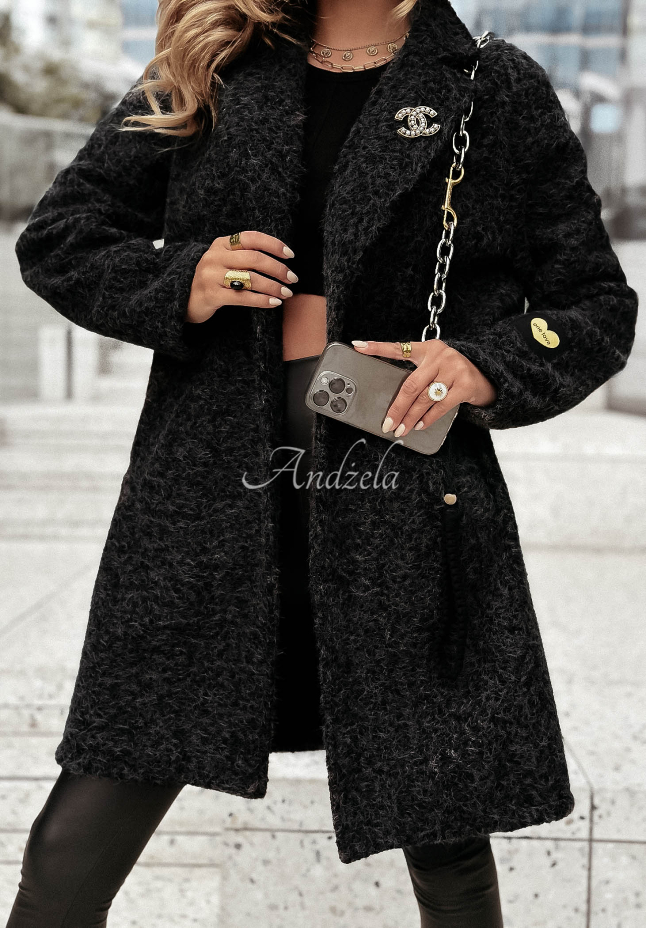 Lammfellmantel Touch Of Cold Schwarz