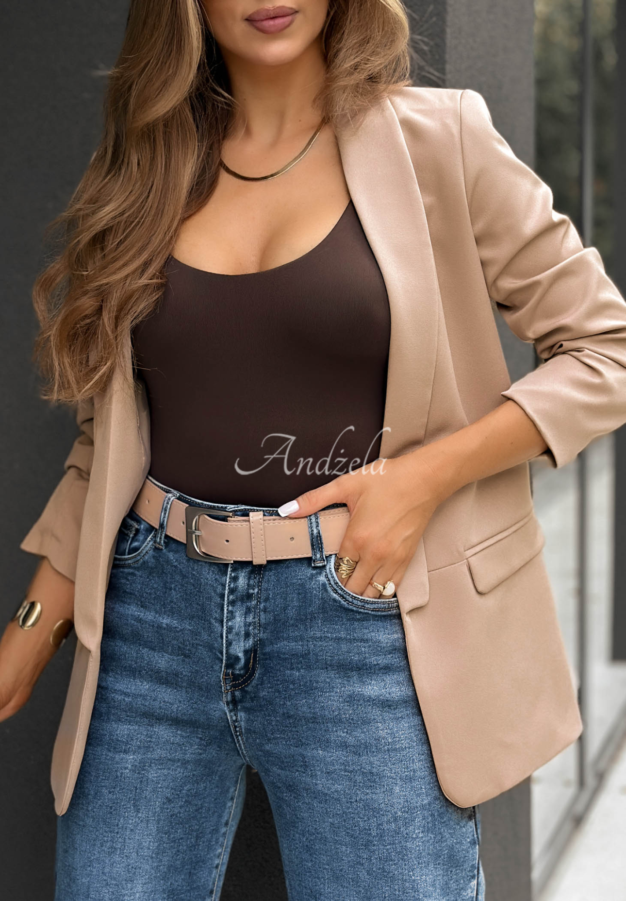 Klassischer Blazer Premium Latte