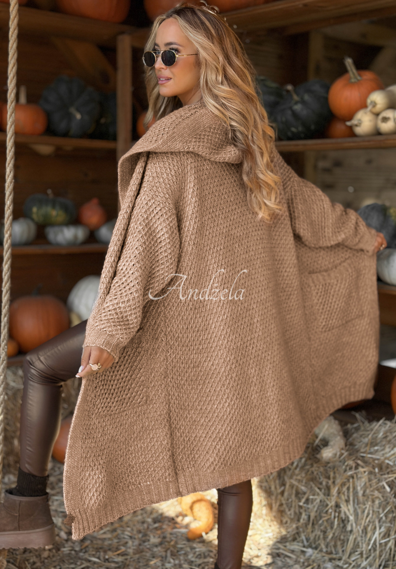 Lange Strickjacke Your Time Is Now Beige