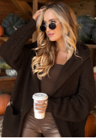 Długi Cardigan Your Time Is Now Schokoladenbraun