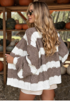 Krótki Cardigan w paski Not Coming Back biało-Beige