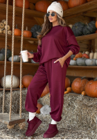 Sweat Set Sweatshirt i Hose Winning Quietly Burgunderrot