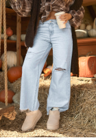 Hose Jeans wide leg Not My Type Blau