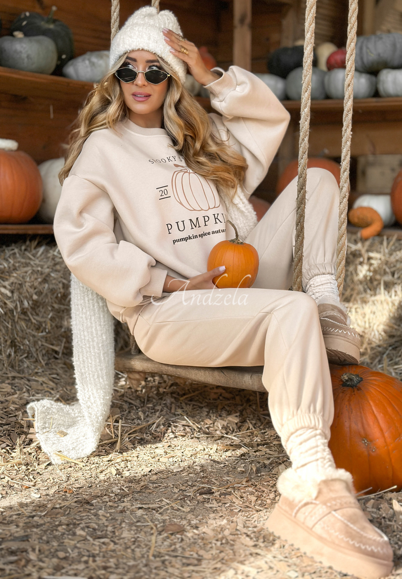 Trainingsanzug-Set: Sweatshirt und Hose Pumpkins Beige