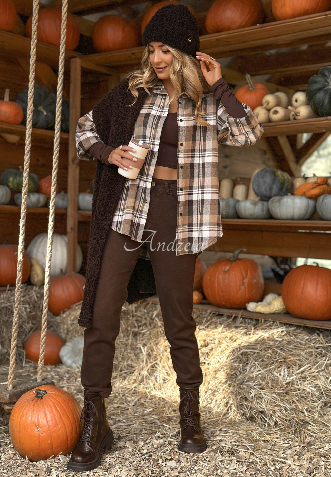Jeanshose mom fit I Said Maybe Schokoladenbraun