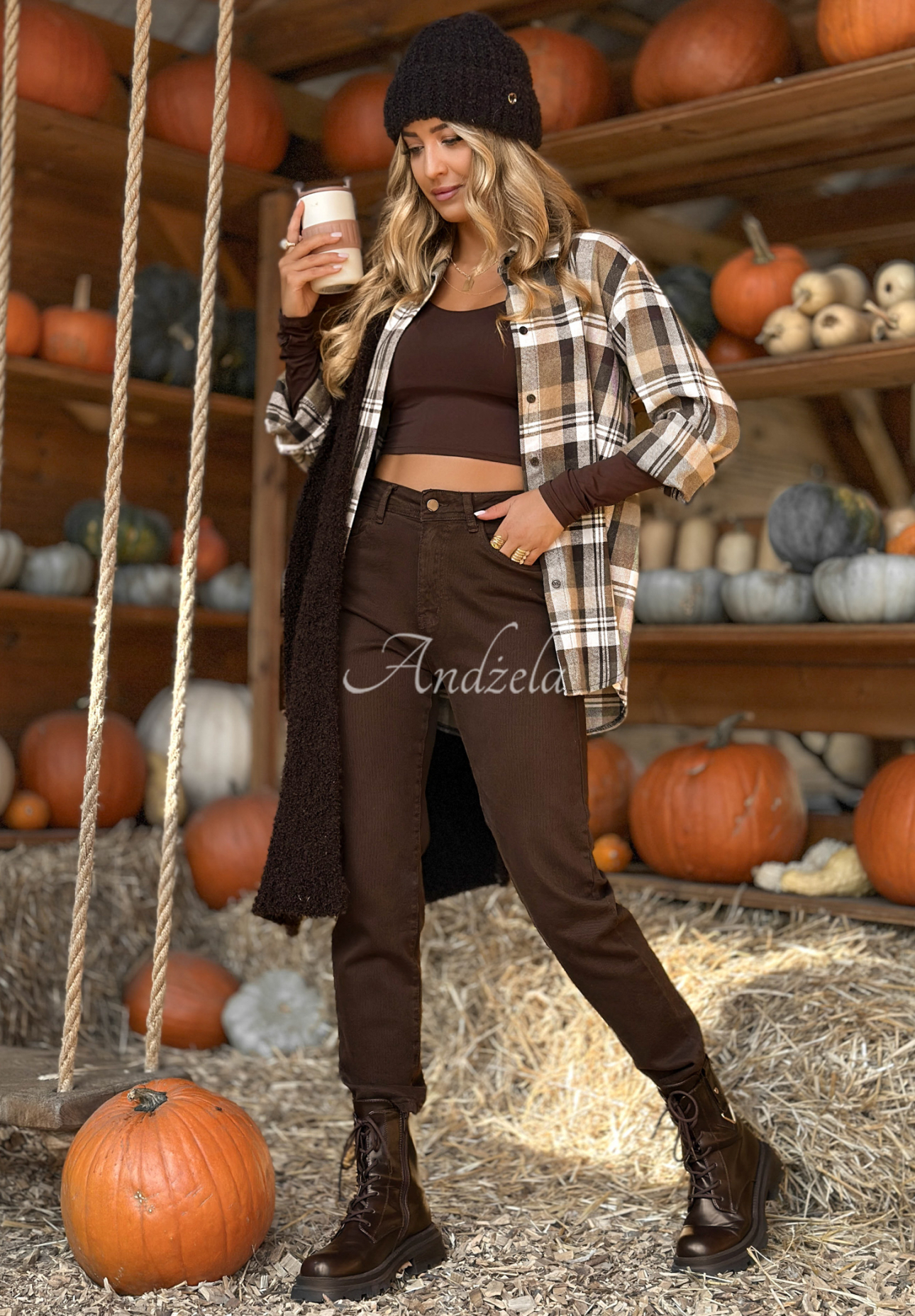 Jeanshose mom fit I Said Maybe Schokoladenbraun