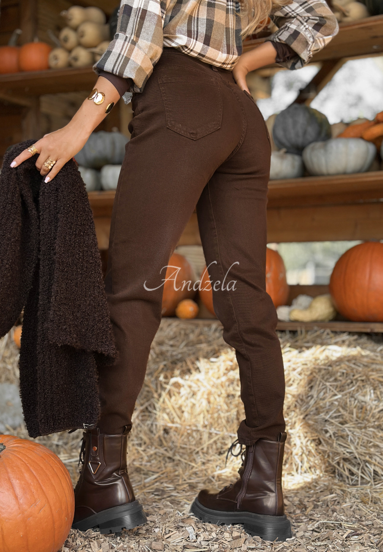 Jeanshose mom fit I Said Maybe Schokoladenbraun